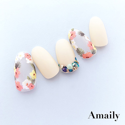 取扱終了 Amaily ネイルシール No.1-24 サマーフラワー