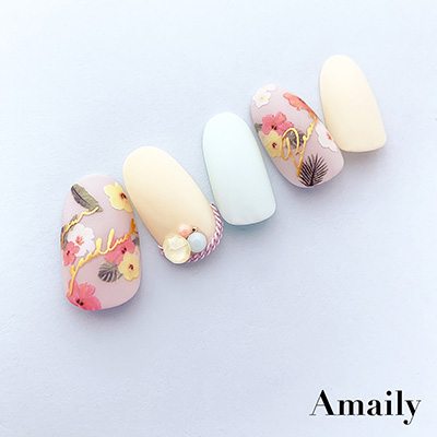 取扱終了 Amaily ネイルシール No.1-24 サマーフラワー