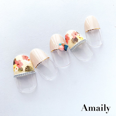 取扱終了 Amaily ネイルシール No.1-24 サマーフラワー