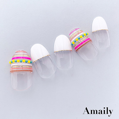 取扱終了 Amaily ネイルシール No.5-31 ドット(蛍光ピンク)