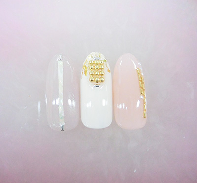 Nail Labo メタルスタッズ 長方形 ゴールド 0.9×2mm 50粒
