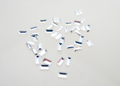 Nail Labo メタルスタッズ 長方形 シルバー 0.9×2mm 50粒