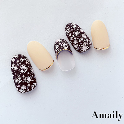 取扱終了 Amaily ネイルシール No.3-25 プチフラワー(白)