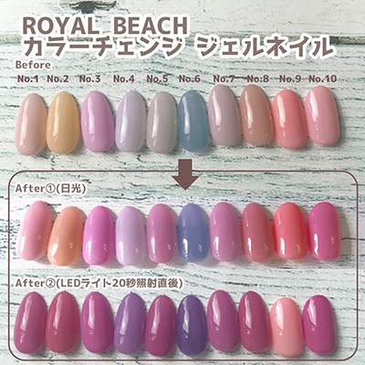 取扱終了 ROYAL BEACH カラーチェンジジェルネイル No.1 NUDE BEIGE⇔SWEET PINK