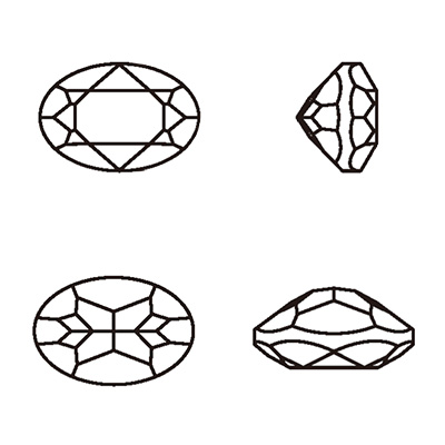 取扱終了 SWAROVSKI ELEMENTS 4120 ミニオーバルファンシーストーン 4×2.7mm クリスタルAB 4粒