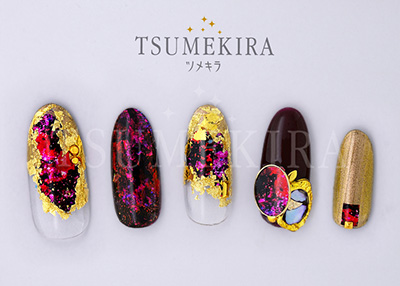 生産終了 TSUMEKIRA noble羽深有紀プロデュース1Dichroic-ダイクロ紅桜-NO-HBK-102 (ジェル専用)