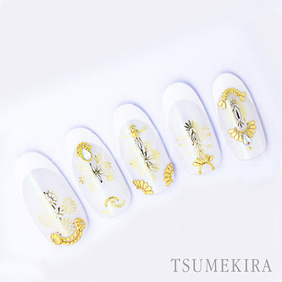 取扱終了 TSUMEKIRA colors nail Yuu プロデュース1 embroidery lace ゴールド SG-YUU-102 (ジェル専用)