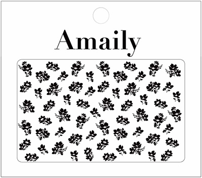 取扱終了 Amaily ネイルシール No.3-32 小花柄 (黒)
