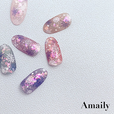 Amaily ネイルシール No.3-34 雪の結晶 2(カラー)