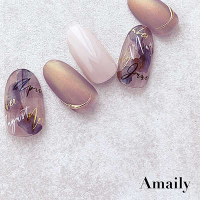 Amaily ネイルシール No.2-22 マンスレタリング(G) | Nail Labo Online  
