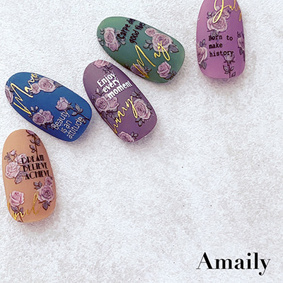 Amaily ネイルシール No.2-22 マンスレタリング(G) | Nail Labo Online 