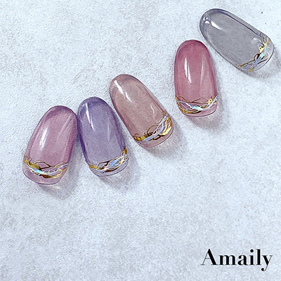 Amaily ネイルシール No.5-39 ニュアンスライン (G)