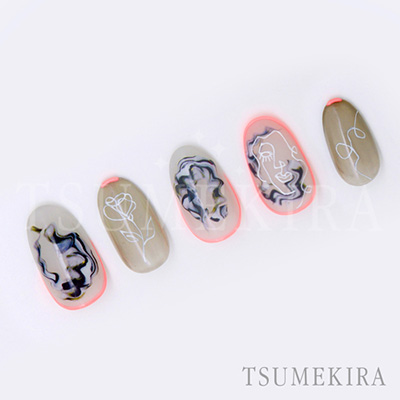 取扱終了 TSUMEKIRA SANZOU プロデュース2 Wavy marble SMOKY NN-SNZ-104