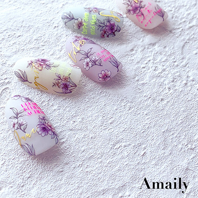 Amaily ネイルシール No.2-25 ネオンレター