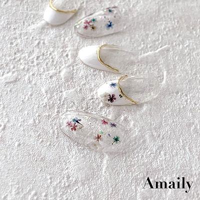 Amaily ネイルシール No1-32 押し花 (カラフル)