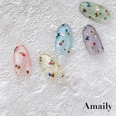 Amaily ネイルシール No1-32 押し花 (カラフル)