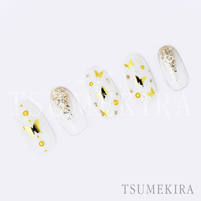 取扱終了 TSUMEKIRA バタフライ シルエット ゴールド SG-BSA-101