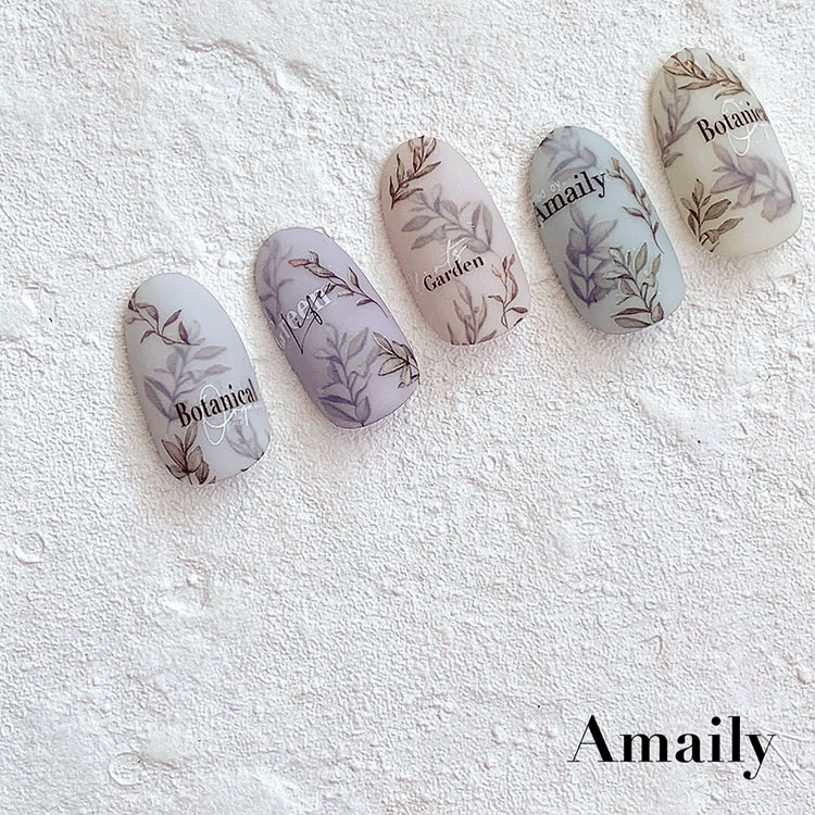 取扱終了 Amaily ネイルシール No.1-37 リーフ