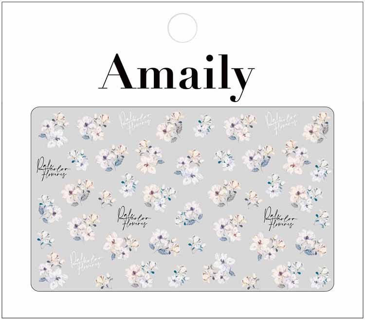 取扱終了 Amaily ネイルシール No.1-38 ペールカラーフラワー