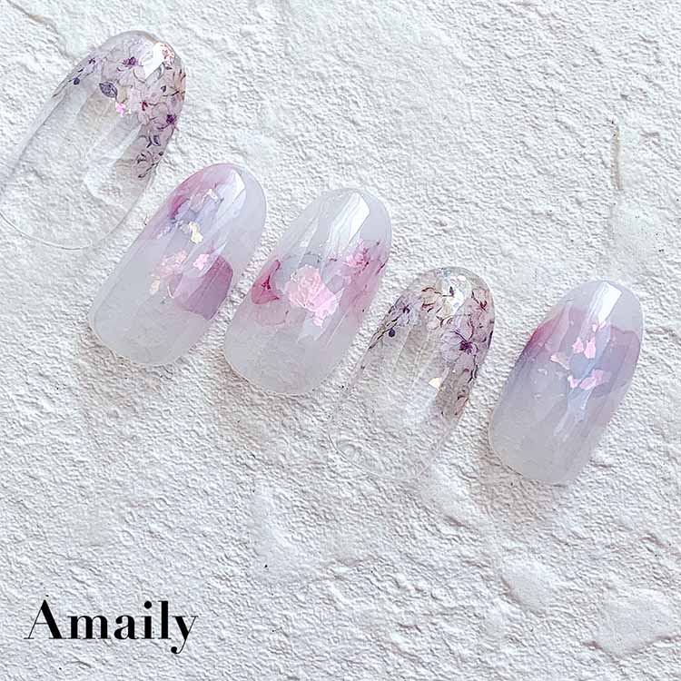 取扱終了 Amaily ネイルシール No.1-38 ペールカラーフラワー