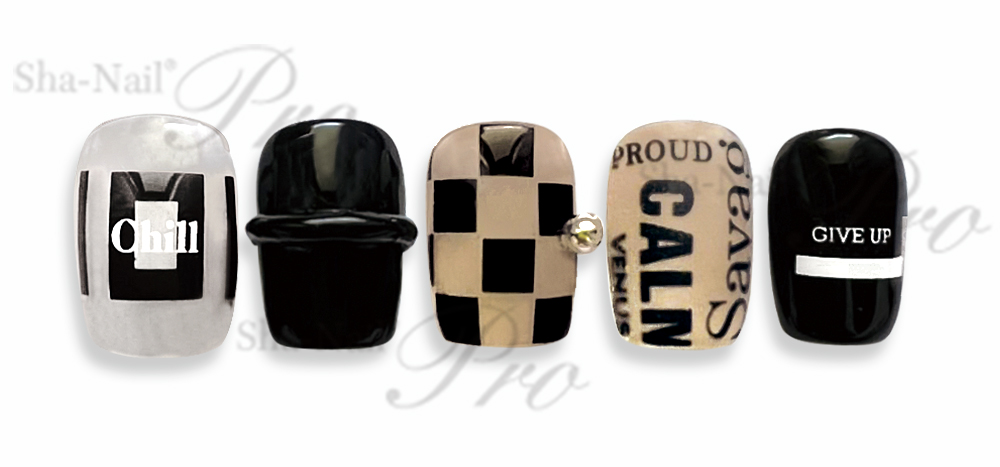 取扱終了 Sha-Nail Pro JUNX-001 Square motif -Black&White-/スクエアモチーフ ブラック&ホワイト