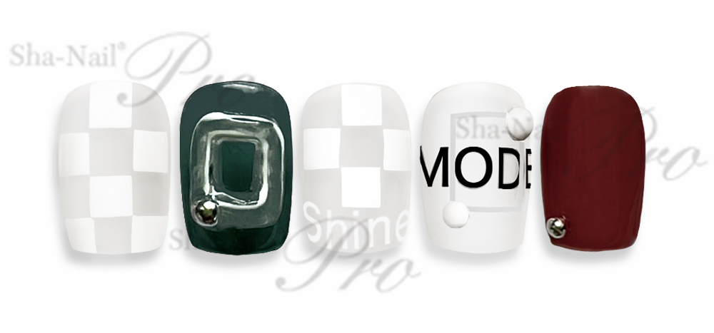 取扱終了 Sha-Nail Pro JUNX-001 Square motif -Black&White-/スクエアモチーフ ブラック&ホワイト