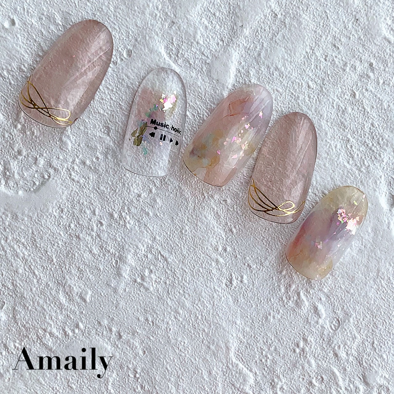 取扱終了 Amaily ネイルシール No.8-16 フレンチライン1 (G)
