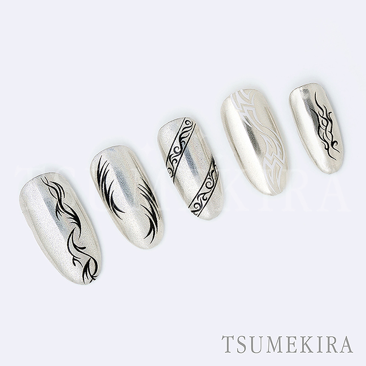 取扱終了 TSUMEKIRA 塩見隼人プロデュース3 トライバル ブラック&ホワイト NN-SOM-104