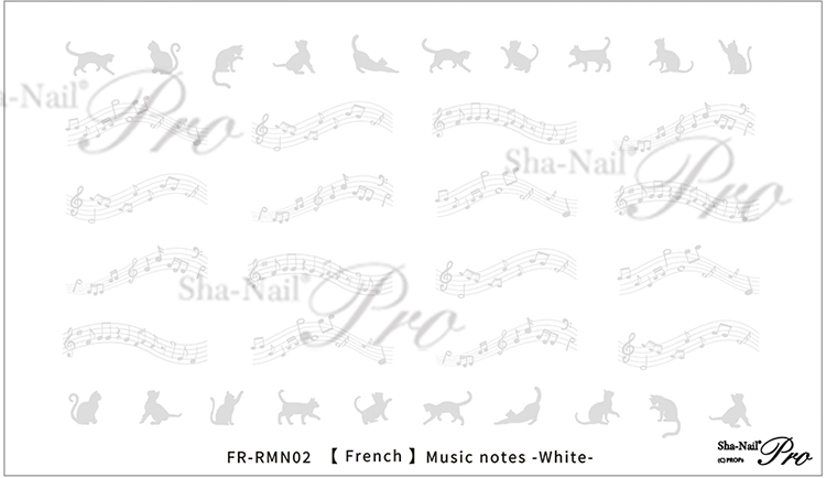 取扱終了 Sha-Nail Plus FR-RMN02 (French) Music notes -White-/フレンチ ミュージックノーツ ホワイト