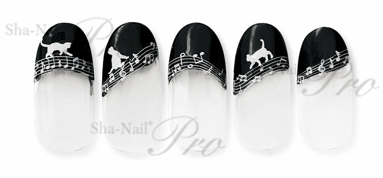取扱終了 Sha-Nail Plus FR-RMN02 (French) Music notes -White-/フレンチ ミュージックノーツ ホワイト