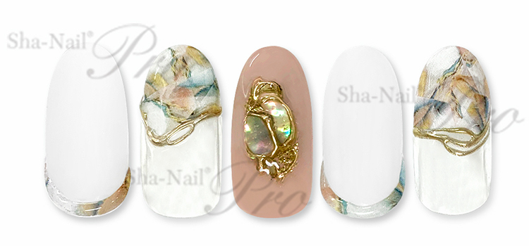 取扱終了 Sha-Nail Plus (French) Seaside Marble/フレンチ シーサイドマーブル FR-RSM01