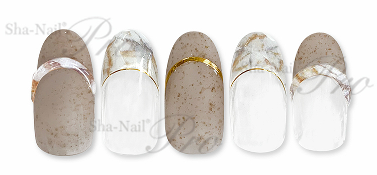 取扱終了 Sha-Nail Plus (French) Natural Marble/フレンチ ナチュラルマーブル FR-RNM01