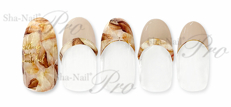 取扱終了 Sha-Nail Plus (French) RoseBrown Marble/フレンチ ローズブラウンマーブル FR-RRO01