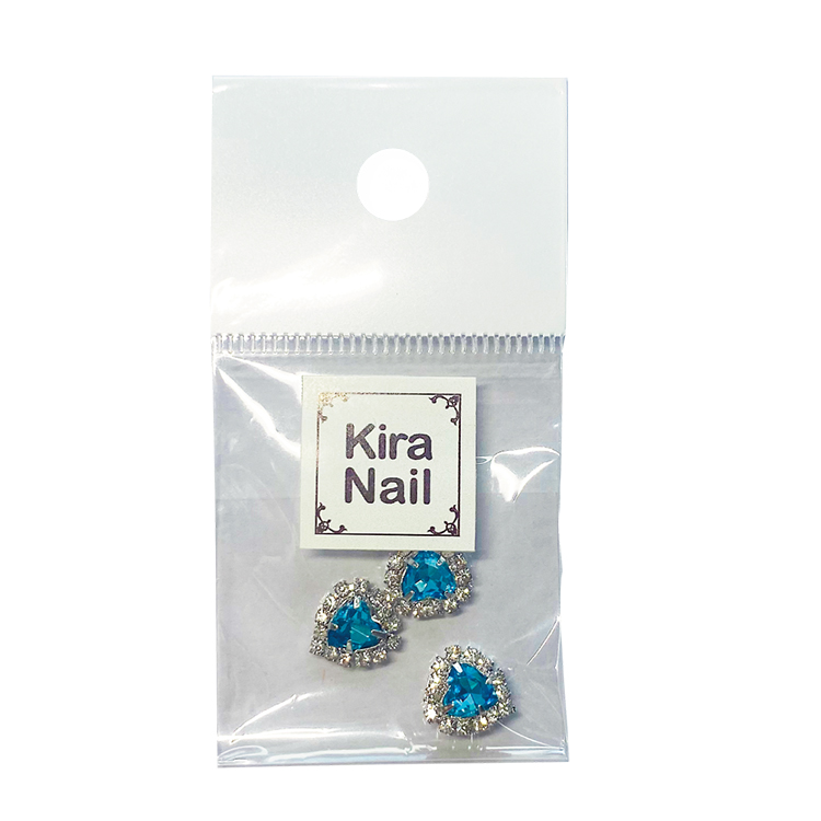 KiraNail ラインストーンハート ムンティー ブルー 3個入
