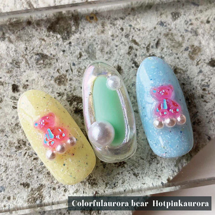取扱終了 KiraNail カラフルオーロラ ベアー ホットピンクオーロラ