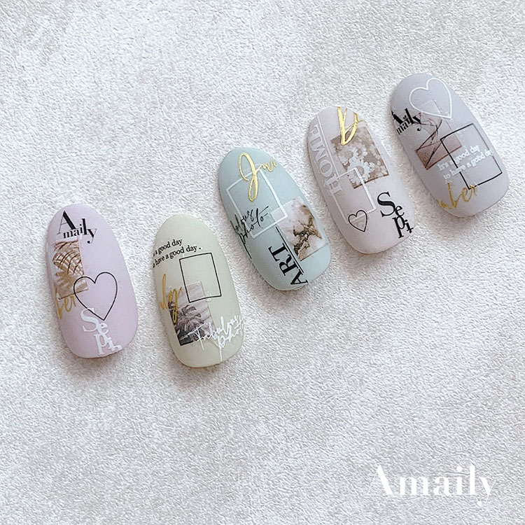 取扱終了 Amaily ネイルシール No.3-36 ヴィンテージフォト