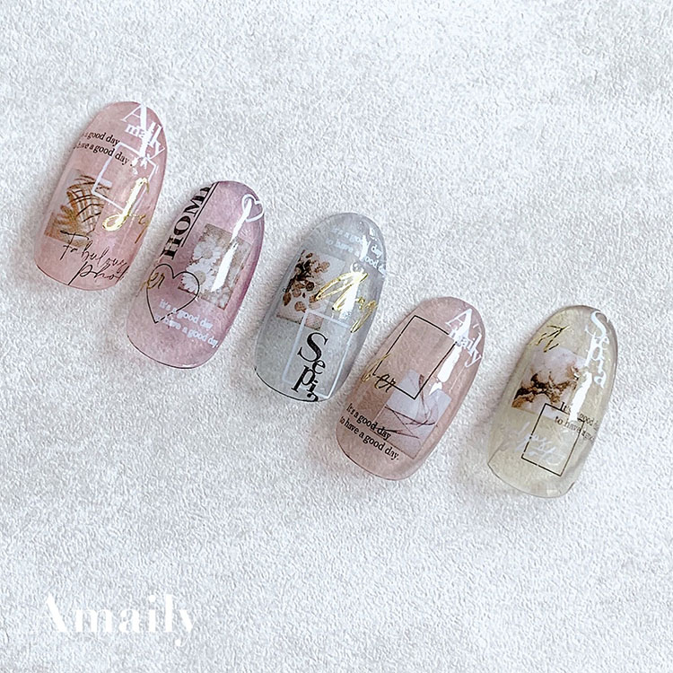 取扱終了 Amaily ネイルシール No.3-36 ヴィンテージフォト