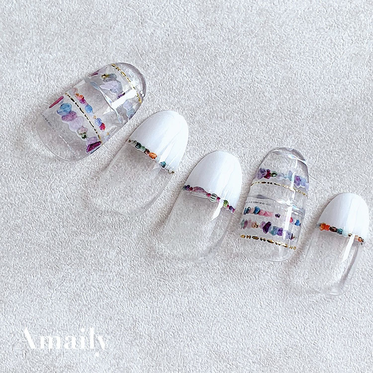 取扱終了 Amaily ネイルシール No.5-49 ジュエルライン