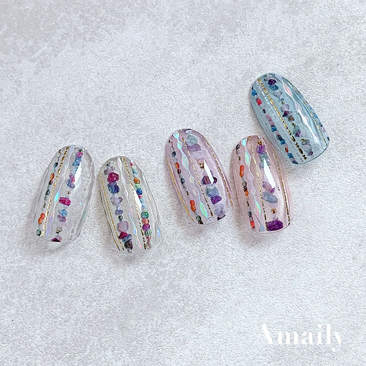 取扱終了 Amaily ネイルシール No.5-49 ジュエルライン