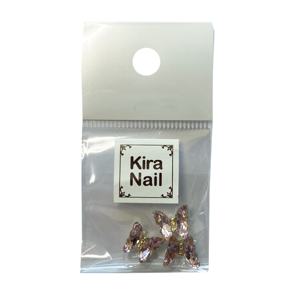 取扱終了 KiraNail バタフライ グラシー ピンク 3個入り