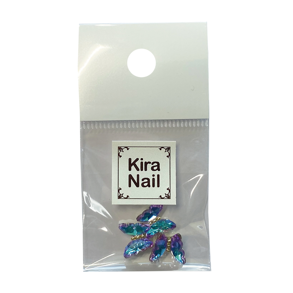 KiraNail バタフライ グラシー ブルーパープル 3個入り