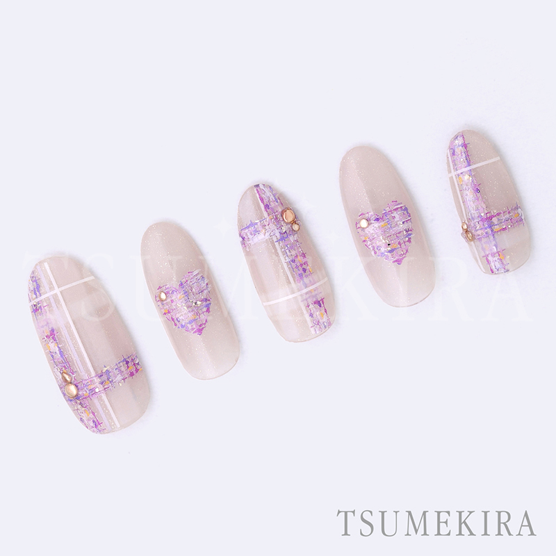 取扱終了 TSUMEKIRA ツイード2 ピンク NN-TWE-101