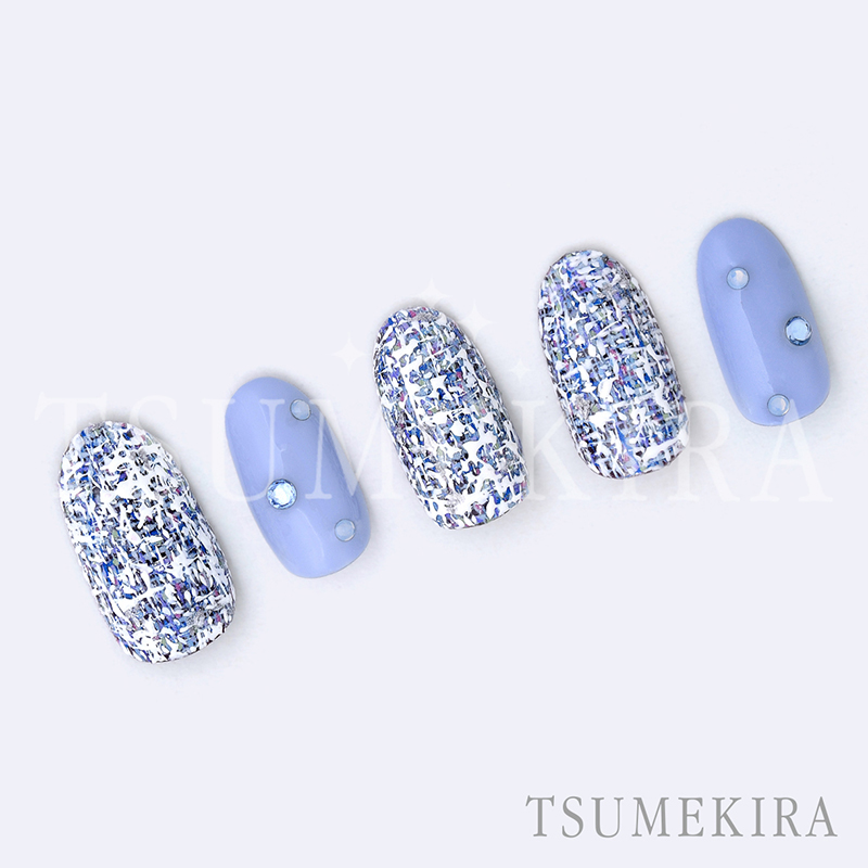 取扱終了 TSUMEKIRA ツイード2 ブルー NN-TWE-102
