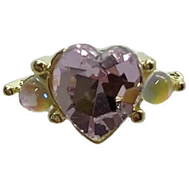 KiraNail ハートストーンリング カラー:ライトピンク 3個入り