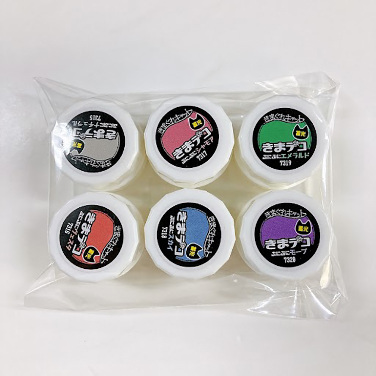 取扱終了 キマグレキャット きまデコ 蓄光ぷにぷに6色セット A