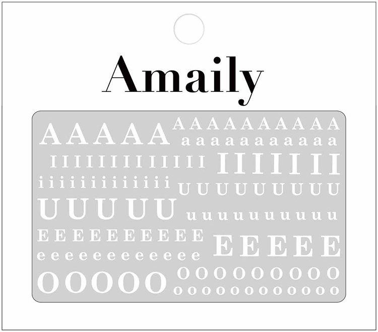 取扱終了 Amaily ネイルシール No.4-11 母音アルファベット (白)