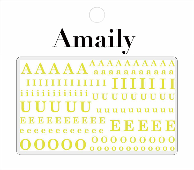 取扱終了 Amaily ネイルシール No.4-12 母音アルファベット