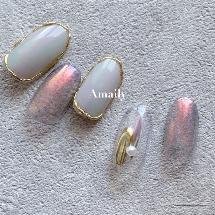 取扱終了 Amaily ネイルシール No.5-51 ストライプペイント (淡)