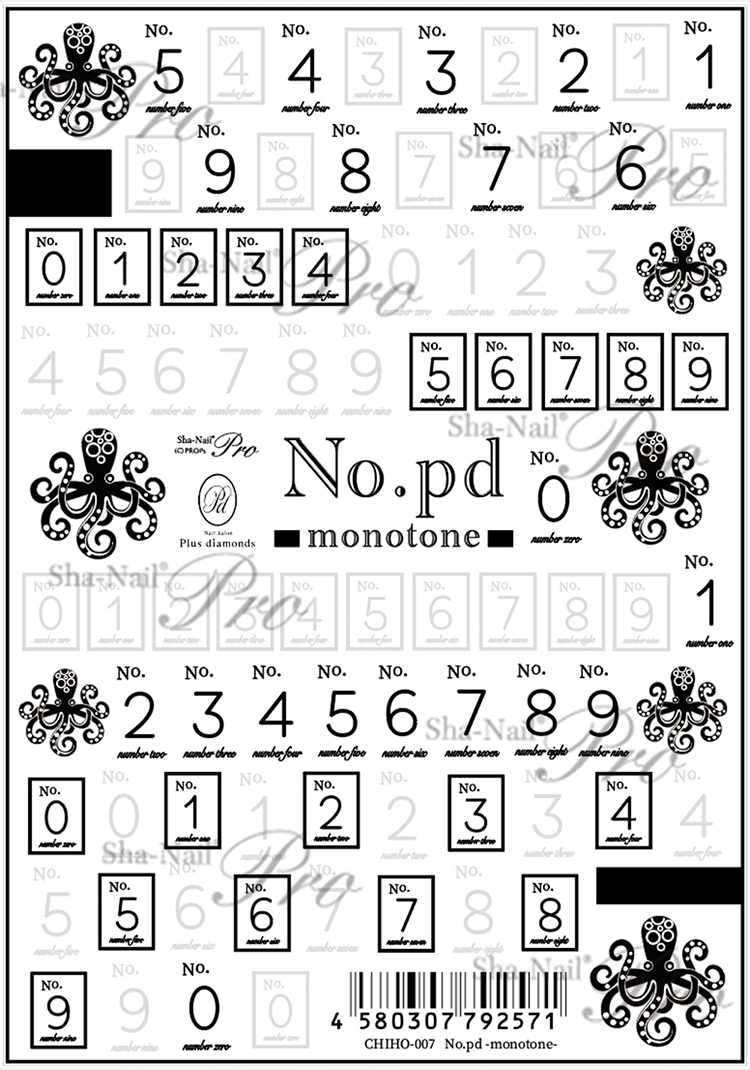取扱終了 Sha-Nail Pro CHIHO-007 No.pd -monotone-/ナンバーピーディー モノトーン