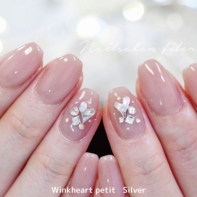 KiraNail ×filer ウインクハート プチ シルバー レフトアップ 10個入